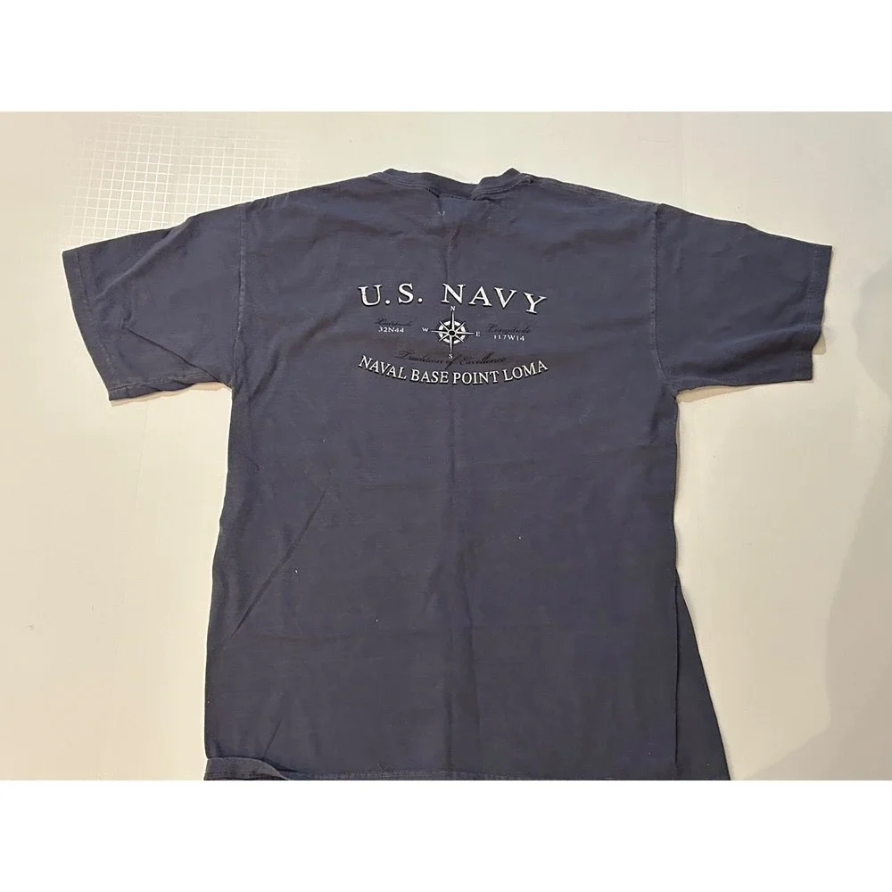 Vtg Naval Base Point Loma San Diego CA Navy Orsman 100% Cotton T Shirt Medium